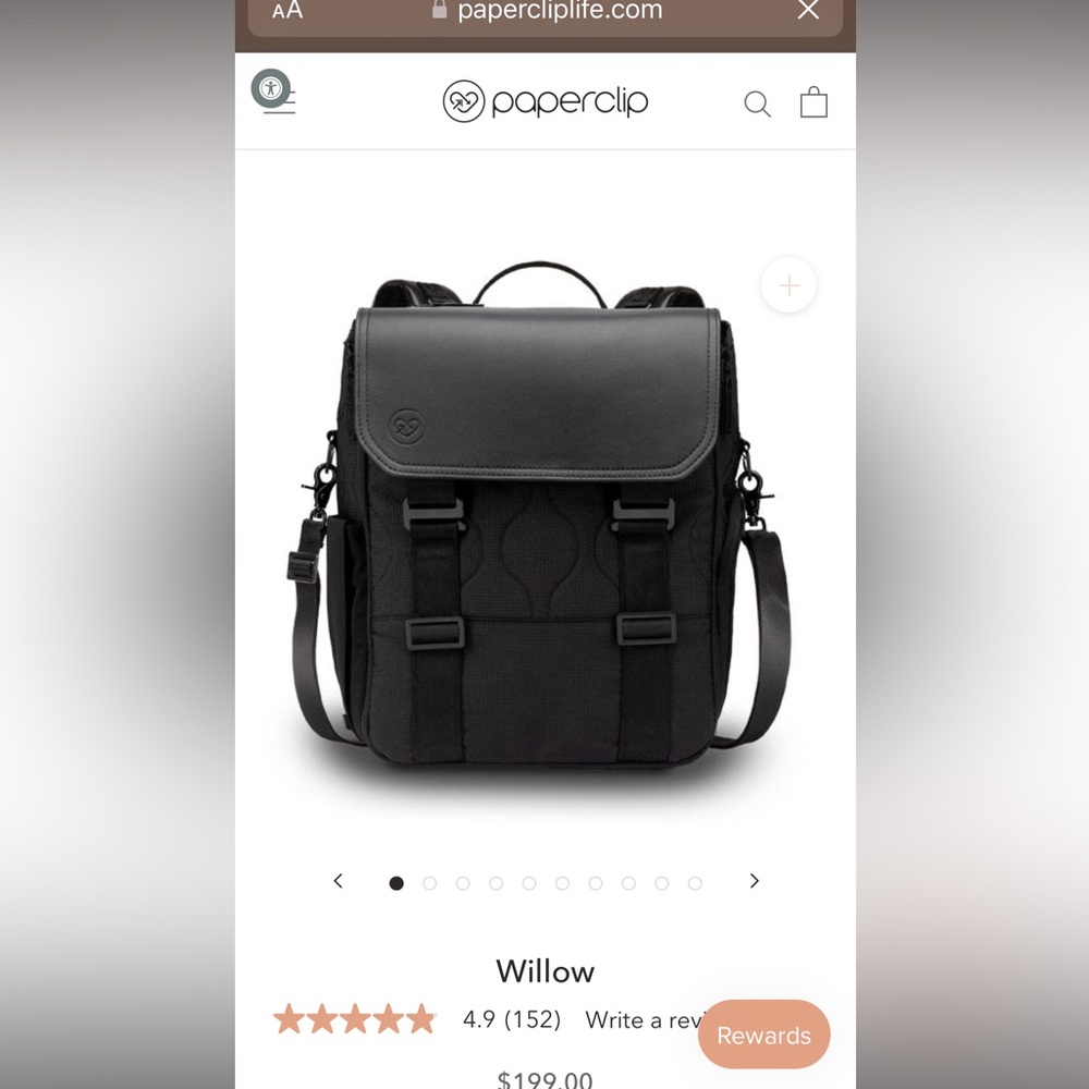 Paperclip diaper changing bag